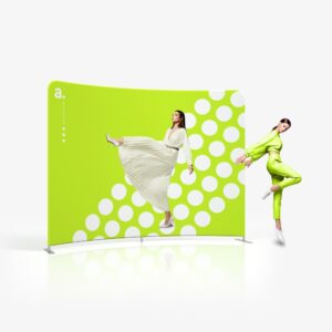 Lenkta tekstilinė sienelė "AdWall Vario Curved Light"